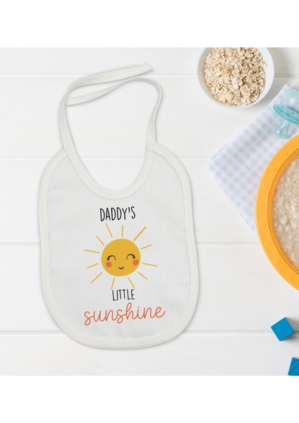 Kids Daddy's Little Sunshine Tasarımlı Bebek Mama Önlüğü - Model 1