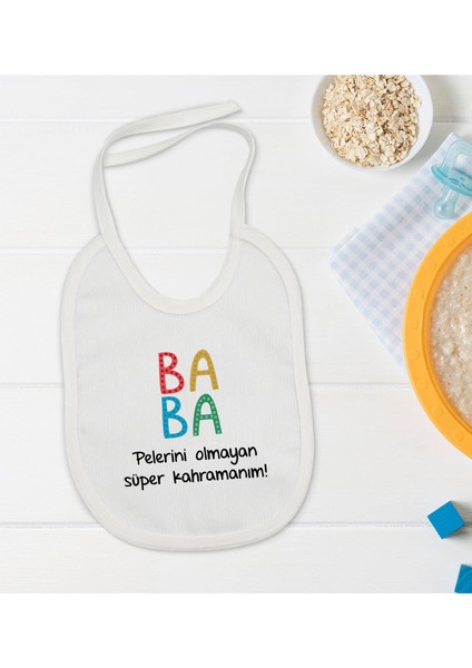 Kids Baba Tasarımlı Bebek Mama Önlüğü - Model 2