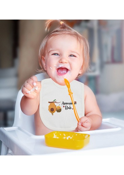 Kids Annesinin Balı Tasarımlı Bebek Mama Önlüğü - Model 1 fiyatları