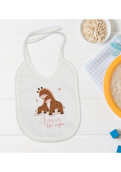 Kids Annem Her Şeyim Tasarımlı Bebek Mama Önlüğü - Model 2