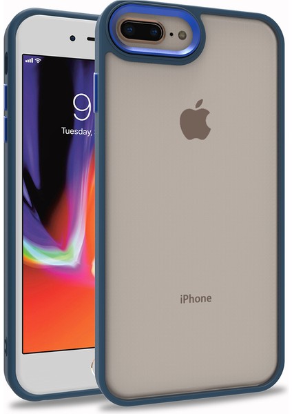 Iphone 7 Plus Renkli Kenarlı Parlak Flora Kılıf + Ekran Koruyucu