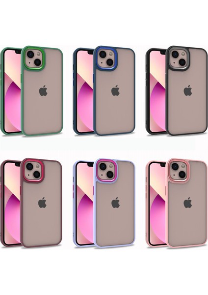 Iphone 13 Renkli Kenarlı Parlak Flora Kılıf + Ekran Koruyucu modelleri