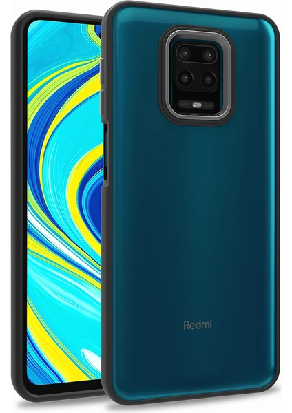 Xiaomi Redmi Note 9s Renkli Kenarlı Parlak Flora Kılıf + Ekran Koruyucu