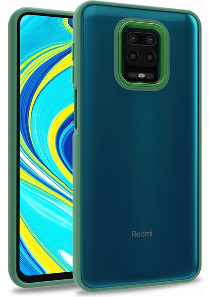 Xiaomi Redmi Note 9s Renkli Kenarlı Parlak Flora Kılıf + Ekran Koruyucu