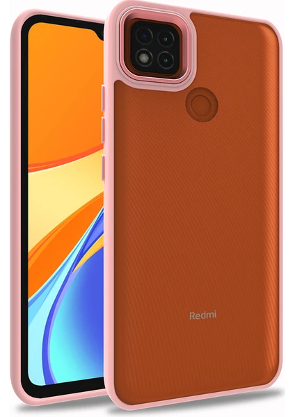 Xiaomi Redmi 9c Renkli Kenarlı Parlak Flora Kılıf + Ekran Koruyucu