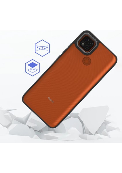 Xiaomi Redmi 9c Renkli Kenarlı Parlak Flora Kılıf + Ekran Koruyucu