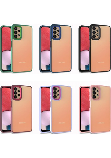 Samsung Galaxy A13 Renkli Kenarlı Parlak Flora Kılıf + Ekran Koruyucu