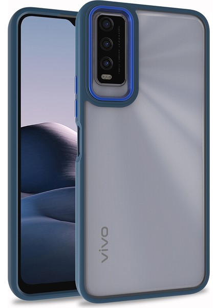 Vivo Y11S Renkli Kenarlı Parlak Flora Kılıf