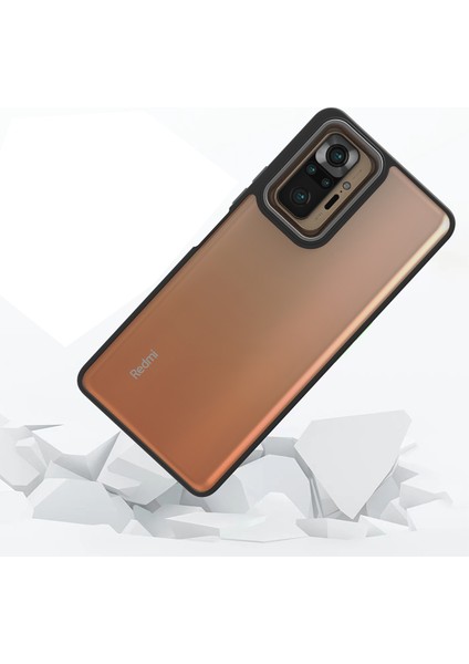 Xiaomi Redmi Note 10 Pro Renkli Kenarlı Parlak Flora Kılıf + Ekran Koruyucu