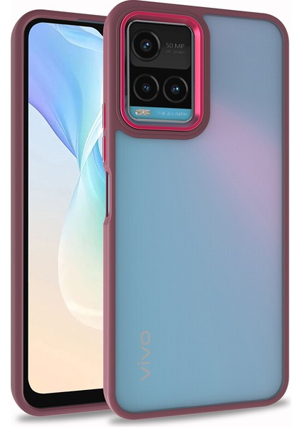 Vivo Y33S Renkli Kenarlı Parlak Flora Kılıf + Ekran Koruyucu