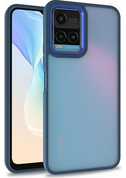 Vivo Y33S Renkli Kenarlı Parlak Flora Kılıf + Kırılmaz Ekran Koruyucu