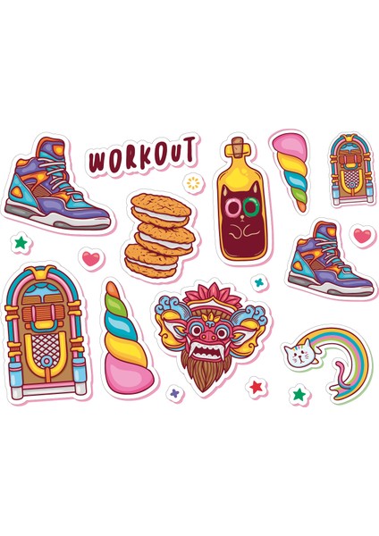 Laptop Notebook Tablet Sticker Seti 25 Parça - Vahşi Temalı