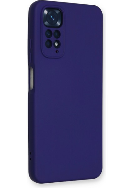 Xiaomi Redmi Note 11 Kılıf Lansman Içi Kadife Lüx Tasarım Silikon Kapak - Mor