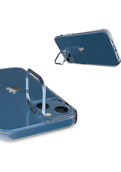 iphone 13 Kamera Standlı Renkli Kenar Şeffaf Skuba Kılıf + Ekran Koruyucu modelleri