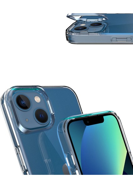 iphone 13 Kamera Standlı Renkli Kenar Şeffaf Skuba Kılıf + Ekran Koruyucu fırsatları