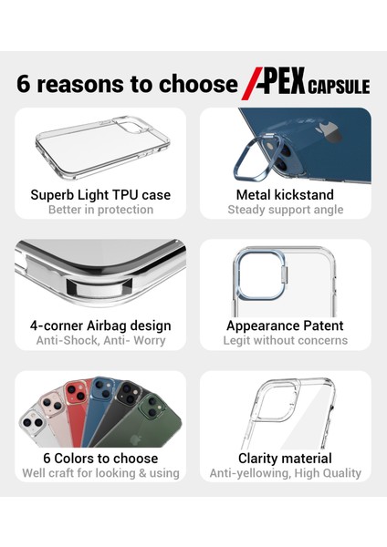 iphone 13 Kamera Standlı Renkli Kenar Şeffaf Skuba Kılıf + Ekran Koruyucu indirimleri