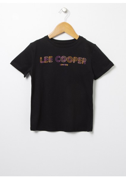 Baskili Siyah Kiz Çocuk T-Shirt 222 Lcg 242005 Neon Siyah