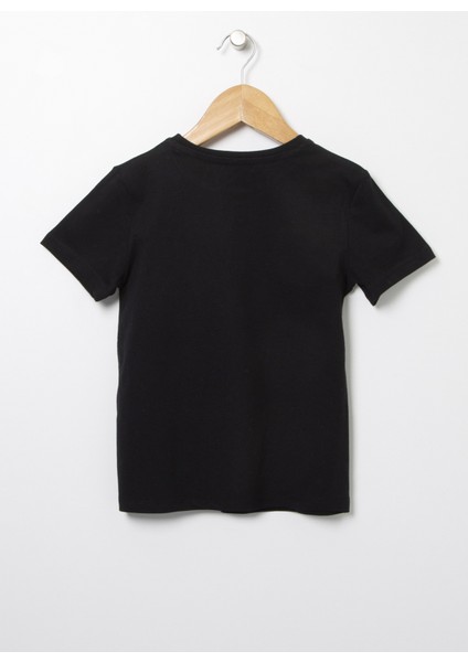 Baskili Siyah Kiz Çocuk T-Shirt 222 Lcg 242005 Neon Siyah