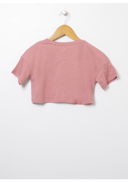Baskılı Koyu Somon Kız Çocuk T-Shirt 222 Lcg 242006 Tally K.somon
