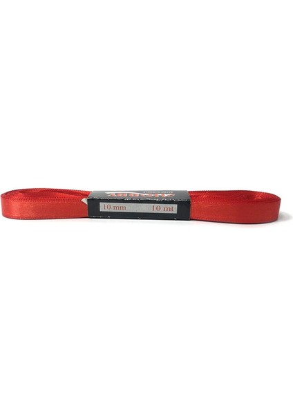 1 cm Saten Kurdele - Kırmızı Saten Kurdele 10 Metre