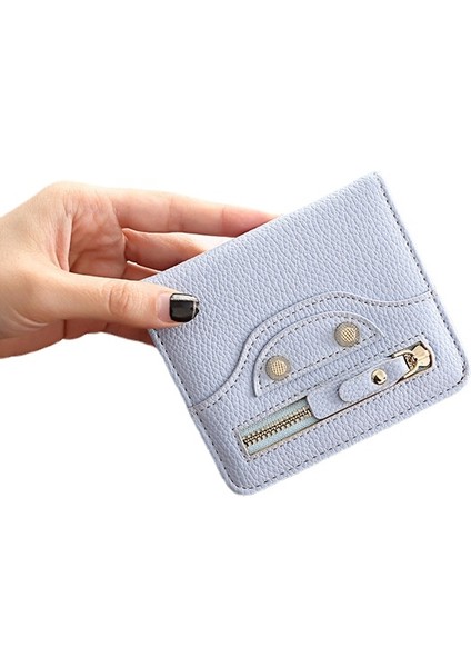 Kısa Cüzdan Kadın Kılıfı Bifold Küçük Moda Smiley Sevimli Pu Deri Kart Çantası (Yurt Dışından)