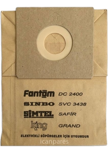Fantom Uyumlu Stormy Dc 4000 Süpürge Kağıt Toz Torbası 10 Adet