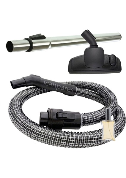 Arçelik Uyumlu S 4310 Elektrikli Süpürge Çelik Telli Hortumu Emici Yer Başlığı Teleskopik Boru