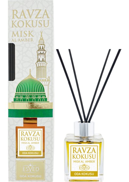 Medine Ravza Kokusu ve Kubbetüs Sahra Kokusu 100 ml Çubuklu Oda Kokusu