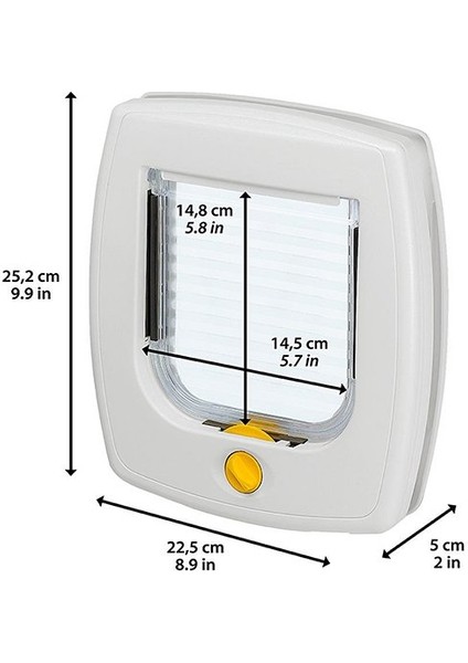 Swing 3 Otomatik Kedi ve Köpek Kapısı Beyaz 22X5X25 cm