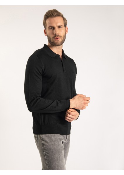 Karaca Karaca Erkek Regular Fit Triko Kazak-Siyah