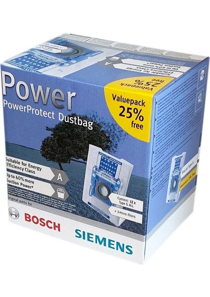 Bosch Bsg 72000 Formula Elektrikli Süpürge Power Kutulu 12 Adet Toz Torbası 3 Mikro Filtre