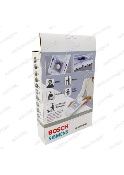 Siemens Uyumlu Vs 07G2212 Hygienic Power Elektrikli Süpürge Kutulu Toz Torbası