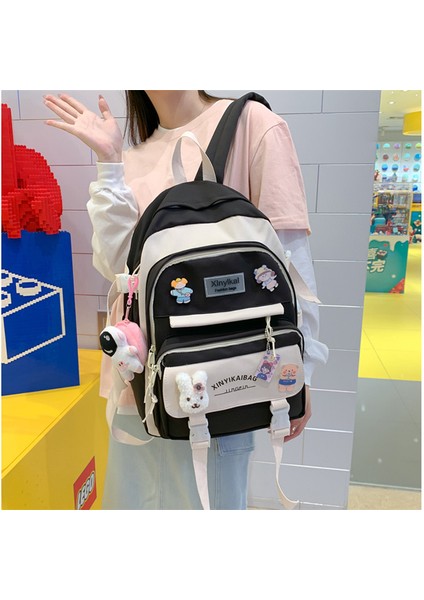 Karikatür Temalı Okul Sırt Çantası - Siyah/beyaz (Yurt Dışından)