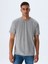 Erkek Sıfır Yaka Basıc Kısa Kol Regular Gri T-shırt 2