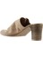 Bej Süet Kadın Topuklu Terlik 4