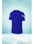 Büyük Beden Erkek Mavi Dri-Fit Kumaş Baskısız Bisiklet Yaka T-Shirt (4xl- 10XL) 2