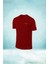 Erkek Bordo Dri-Fit Kumaş Baskısız Yuvarlak Yaka Kısa Kol T-Shirt S-3xl 1