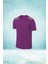 Büyük Beden Erkek Mor Dri-Fit Kumaş Yuvarlak Yaka Şık Konforlu T-Shirt (4xl- 10XL) 1