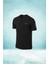 Erkek Siyah Dri-Fit Kumaş Koşu Için Konforlu Sıfır Yaka T-Shirt S-3xl 1