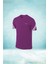 Erkek Mor Dri-Fit Kumaş Baskısız Yürüyüş ve Koşu Için Rahat Sporcu T-Shirt S-3xl 1