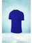 Büyük Beden Erkek Mavi Dri-Fit Kumaş Baskısız Sıfır Yaka Kısa Kol T-Shirt (4xl- 10XL) 2