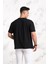 Oversize Önü Baskılı Pamuklu Basic Erkek Penye T-Shirt 4