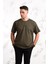Oversize Önü Baskılı Pamuklu Basic Erkek Penye T-Shirt 3