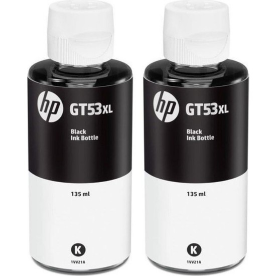 HP GT53xL Siyah Orjinal Mürekkep Kartuş İkili Paket 135 ml Uyumlu Modeller İçin Yüksek Baskı Kalitesi GT-5821