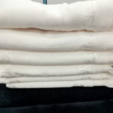 AY Home  Kanaviçe Işleme Kadife Soft Krem Havlu Seti 6 Adet 50 x 90 cm