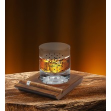 Bk Gift Kişiye Özel Isimli Vip Ahşap Tabaklı Viski Bardağı ve 6’lı Doğal Granit Viski Taşı Sunum Seti - Model 4