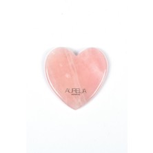 Aurelia Flat Heart – Rose Quartz - Yassı Kalp Şekilli gua sha Taşı -  Pembe Kuvars