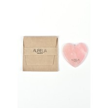 Aurelia Flat Heart – Rose Quartz - Yassı Kalp Şekilli gua sha Taşı -  Pembe Kuvars