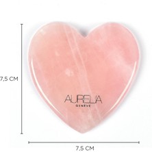 Aurelia Flat Heart – Rose Quartz - Yassı Kalp Şekilli gua sha Taşı -  Pembe Kuvars