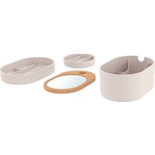IKEA Ayna Kapaklı Saklama Kutusu  Bölmeli- Plastik Mantar Meridyendukkan 24X17 cm Makyaj-Takı Organizeri